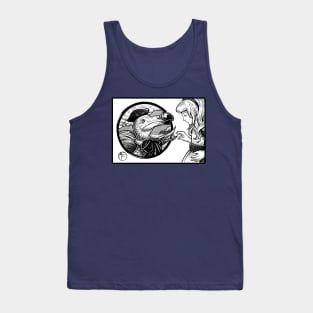 Alice in Wonderland and The Dodo - Black Outlined Design Tank Top